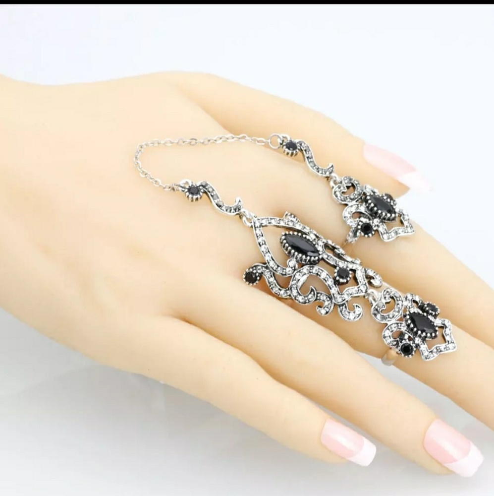 Arabic Rings Set- Black n Silver